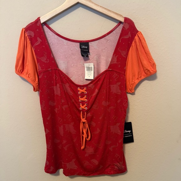 Hot Topic Tops - Disney Her Universe Hot Topic Hocus Pocus Mary Sanderson Lace-Up Top XL Stretch